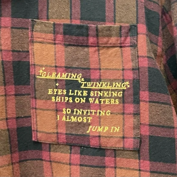 Taylor Swift Evermore Album Plaid Pajama Set I Almost Jumped In Flannel Sz Large - Picture 7 of 16